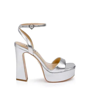 Caia - Platform Sandal with Heart-Shaped Buckle - Silver