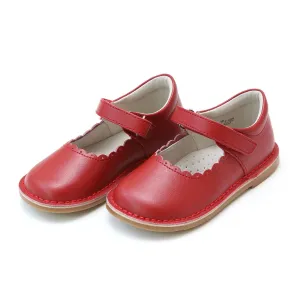 Caitlin Scalloped Mary Jane in Red