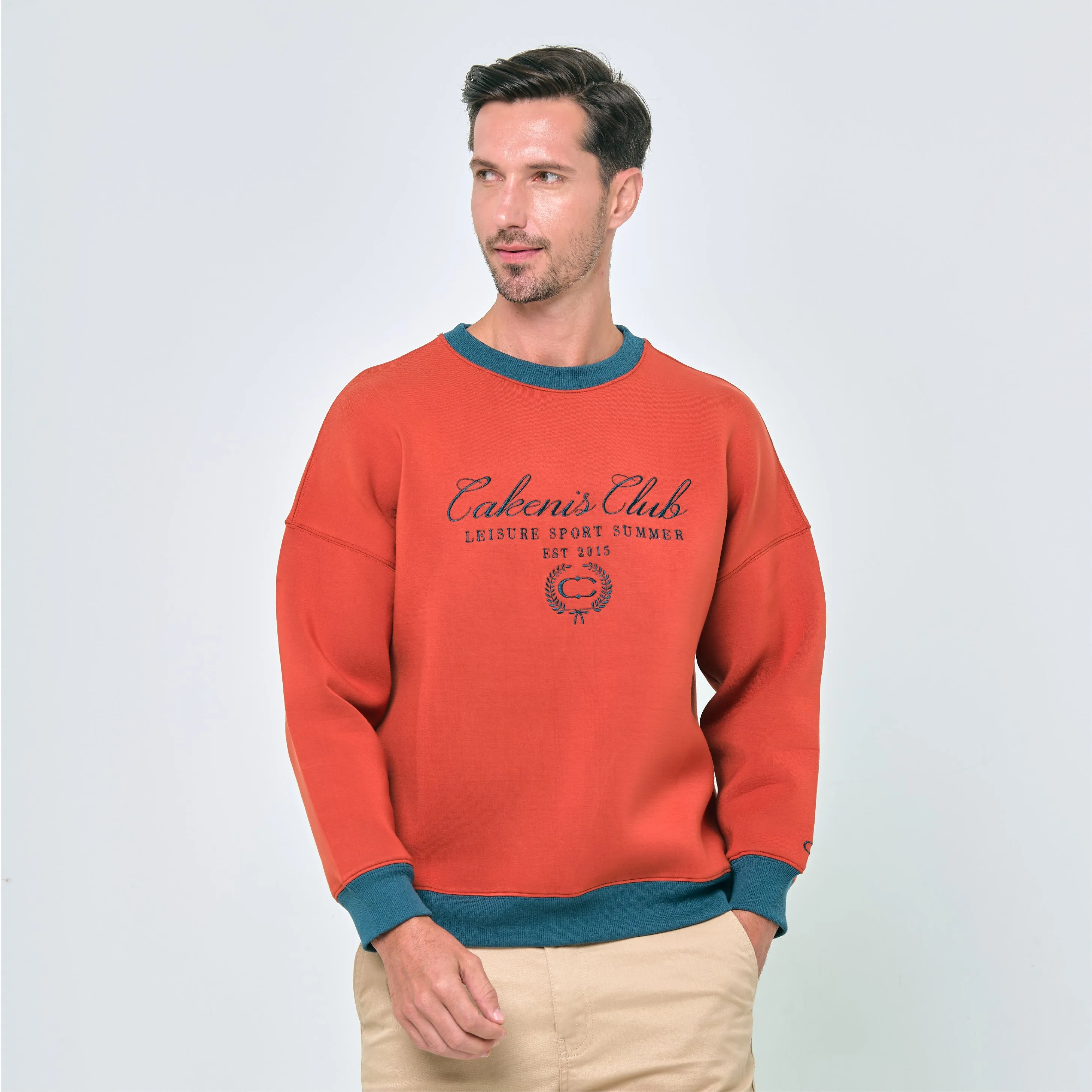 CAKENIS CLUB CLUBHOUSE UNISEX JUMPER IN BURNT ORANGE