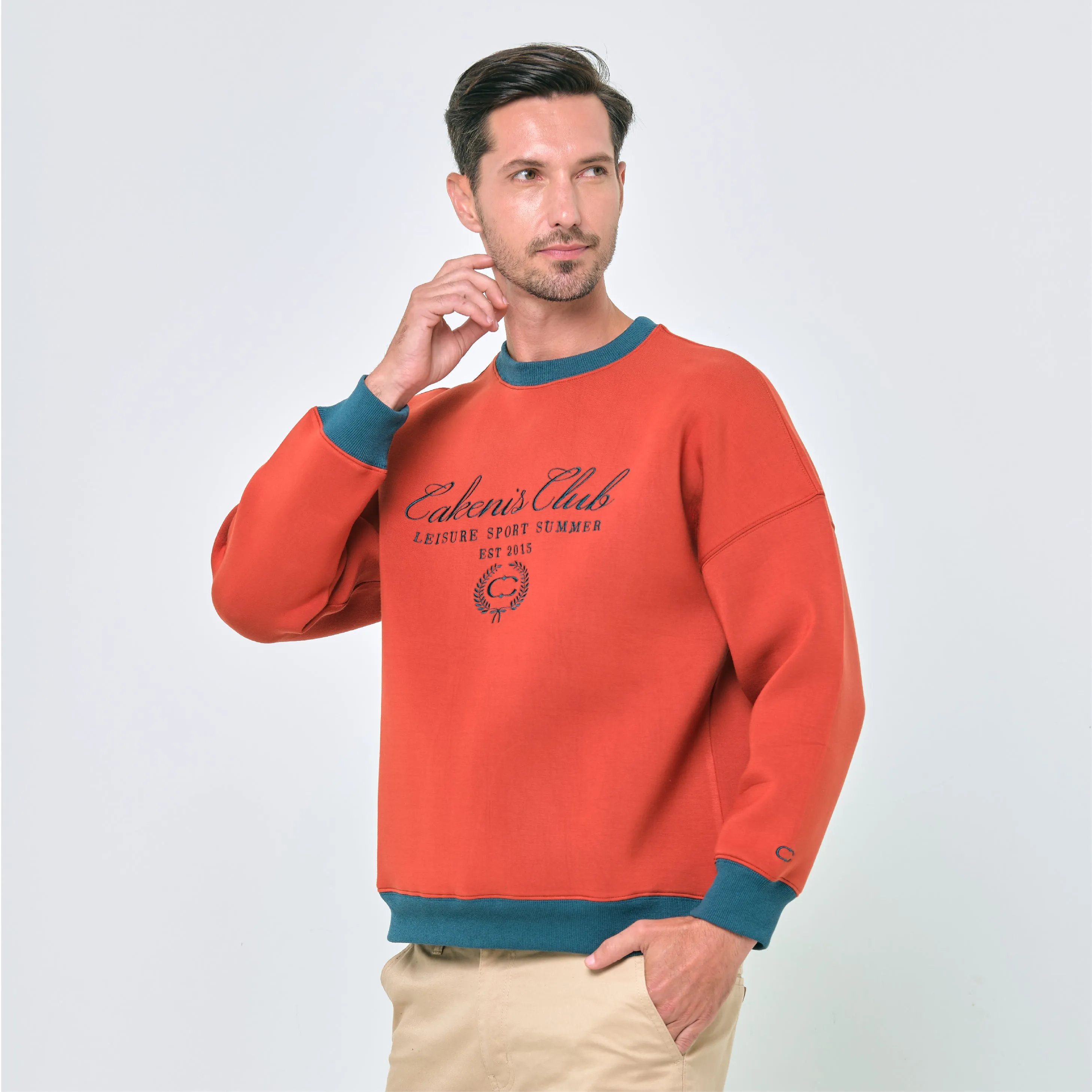 CAKENIS CLUB CLUBHOUSE UNISEX JUMPER IN BURNT ORANGE