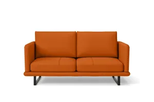 Calabria 2 Seater Sofa Orange Leather