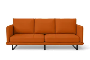 Calabria 3 Seater Sofa Orange Leather