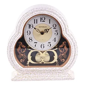 CALANDIS Table Clock Battery Operated Wall Mounted Silent for Living Room Bedroom White