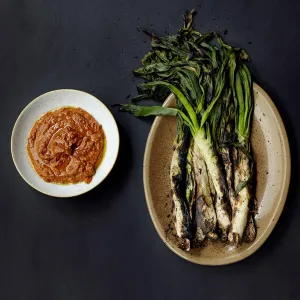 Calcots and Romesco Sauce