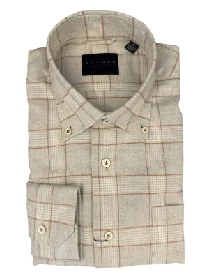 Calder Shirt Melange Herringbone Brushed Twill Fog