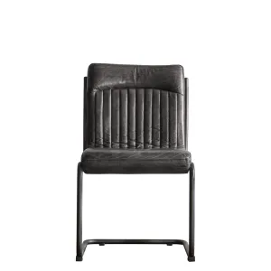 Caleb Leather Chair – Antique Ebony