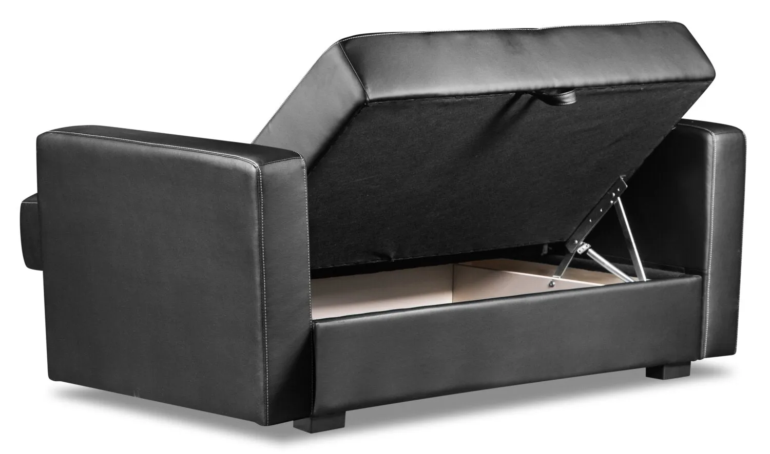 Caledon Leather-Look Futon - Black