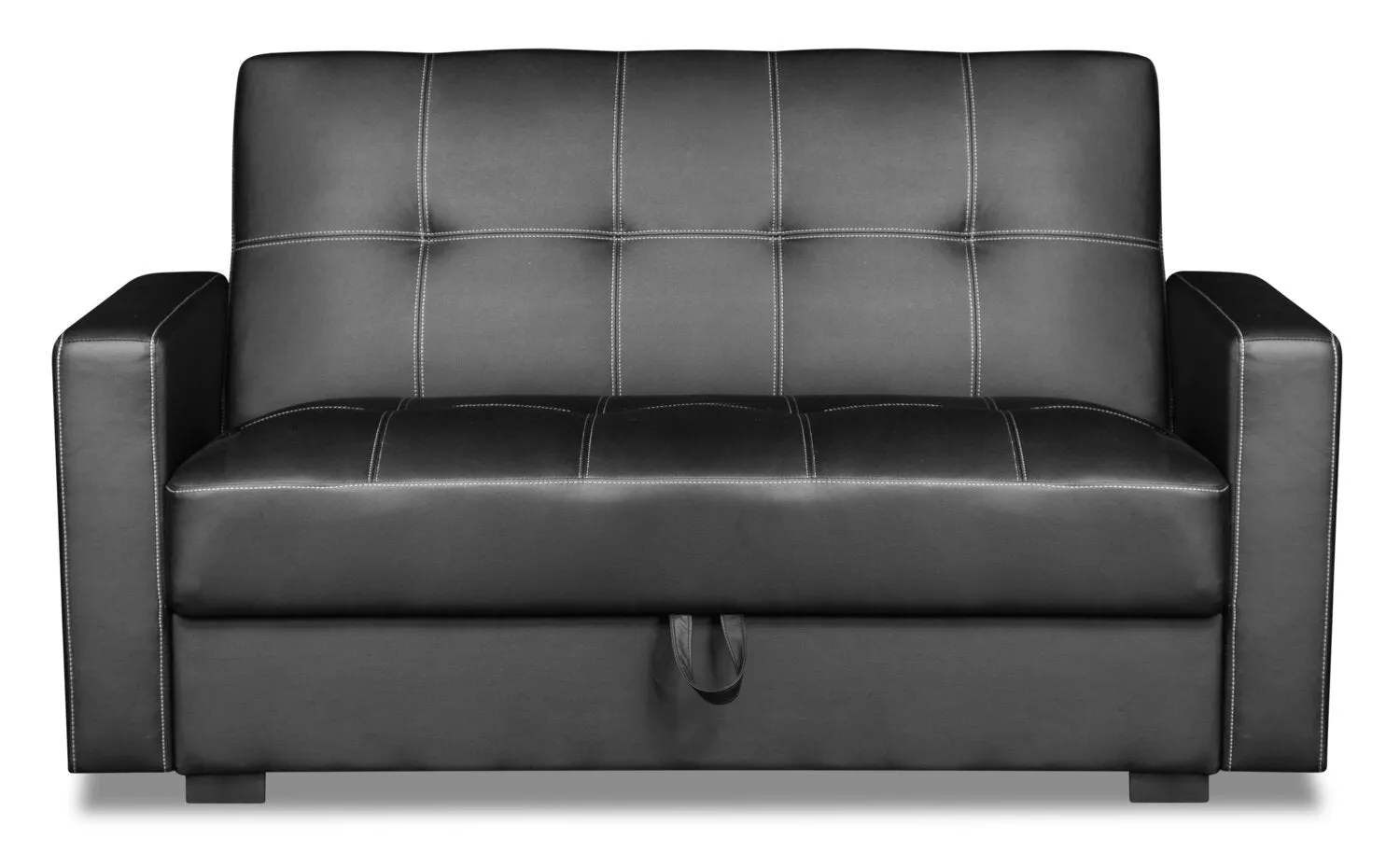 Caledon Leather-Look Futon - Black