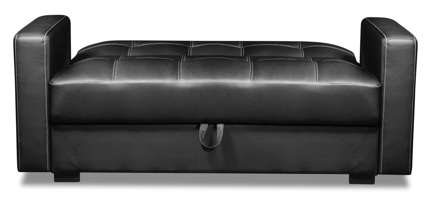 Caledon Leather-Look Futon - Black