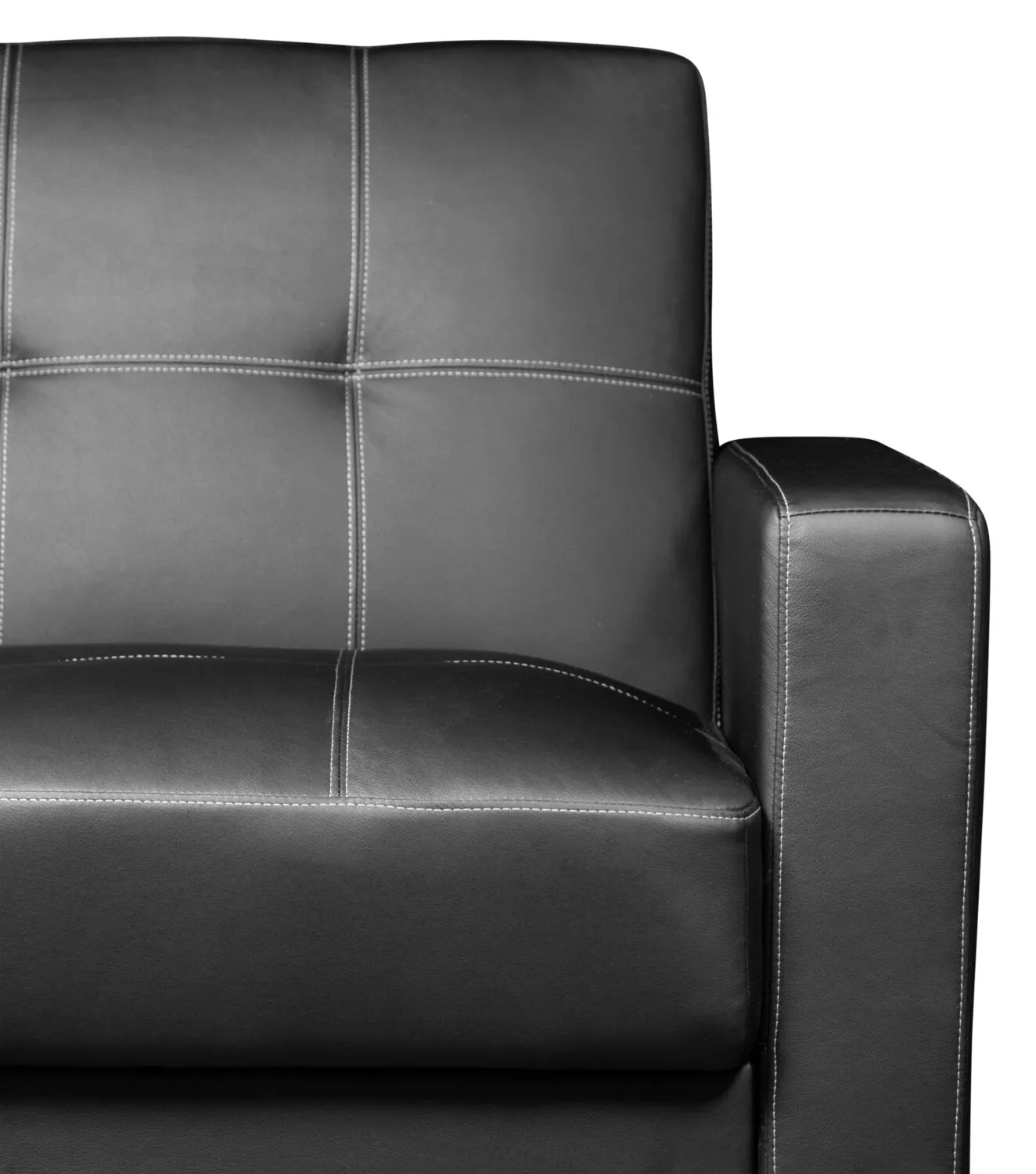 Caledon Leather-Look Futon - Black