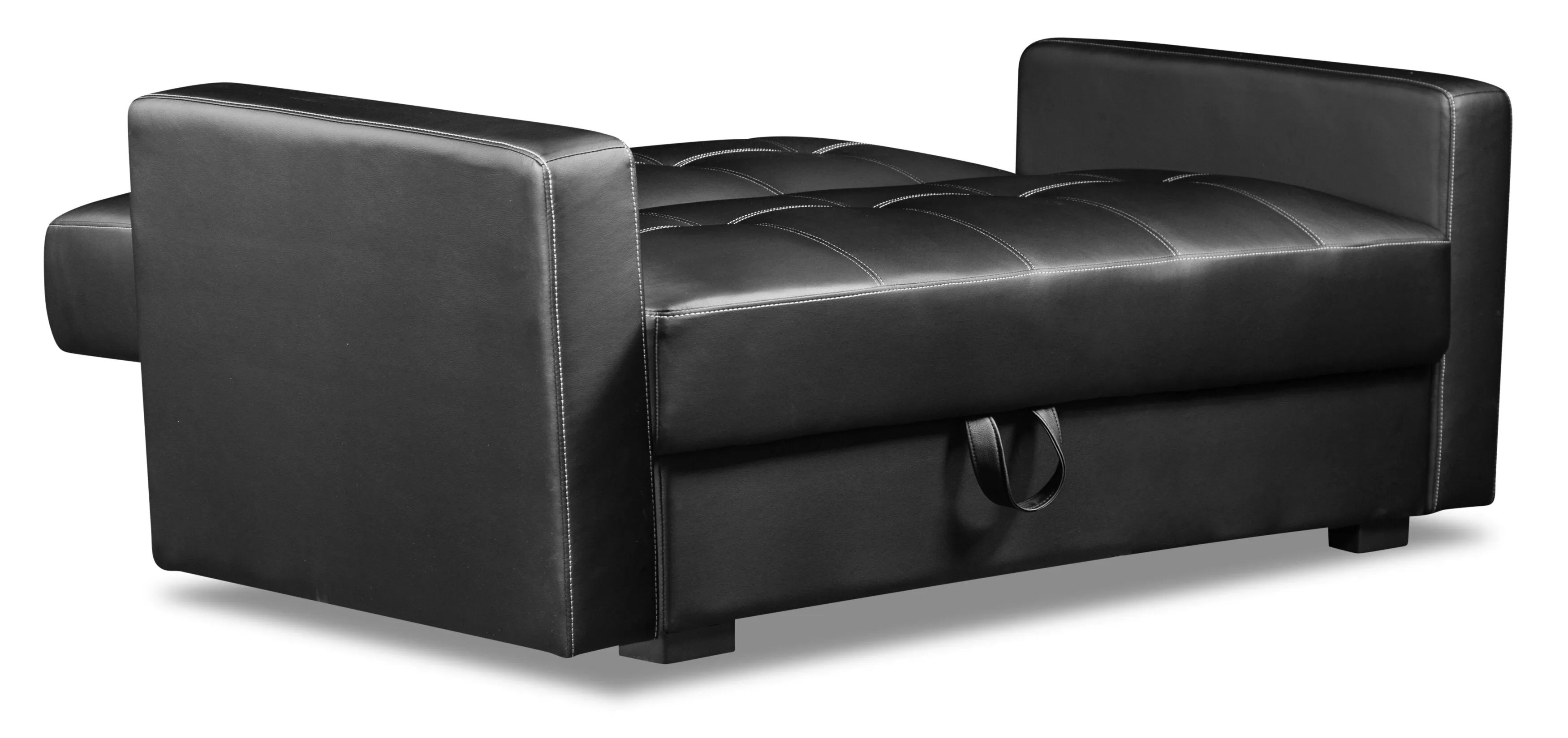 Caledon Leather-Look Futon - Black