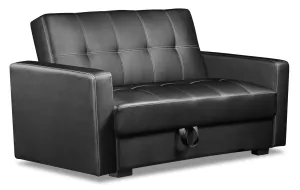 Caledon Leather-Look Futon - Black