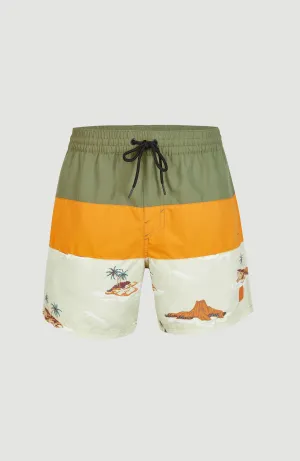 Cali Block 15'' Swim Shorts | Beige Lost Island