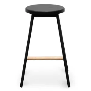 Calibre Black Timber Seat Bar Stool - Black Frame BS2471-NH