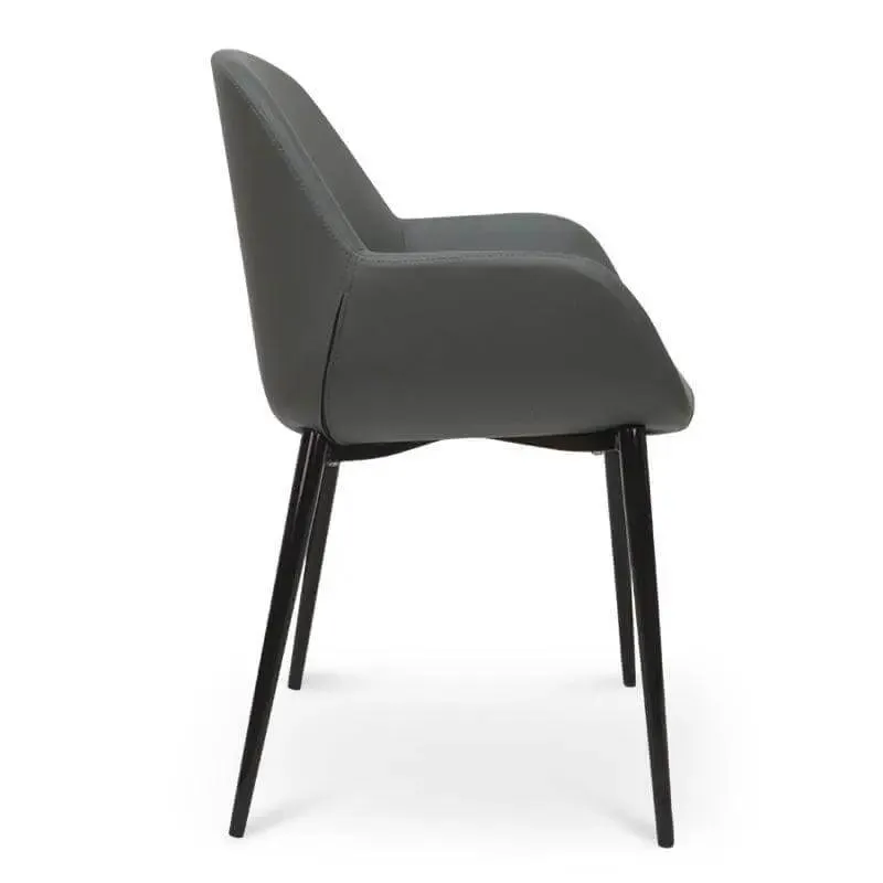 Calibre Dining Chair in Charcoal Grey With Black Legs DC962-SD