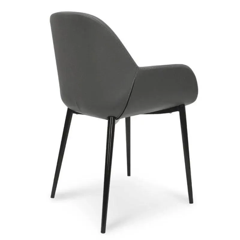 Calibre Dining Chair in Charcoal Grey With Black Legs DC962-SD