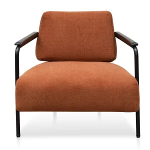 Calibre Fabric Armchair - Burnt Orange - Black Legs