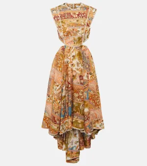 Calico ramie midi dress with floral print ZIMMERMANN, multicolored