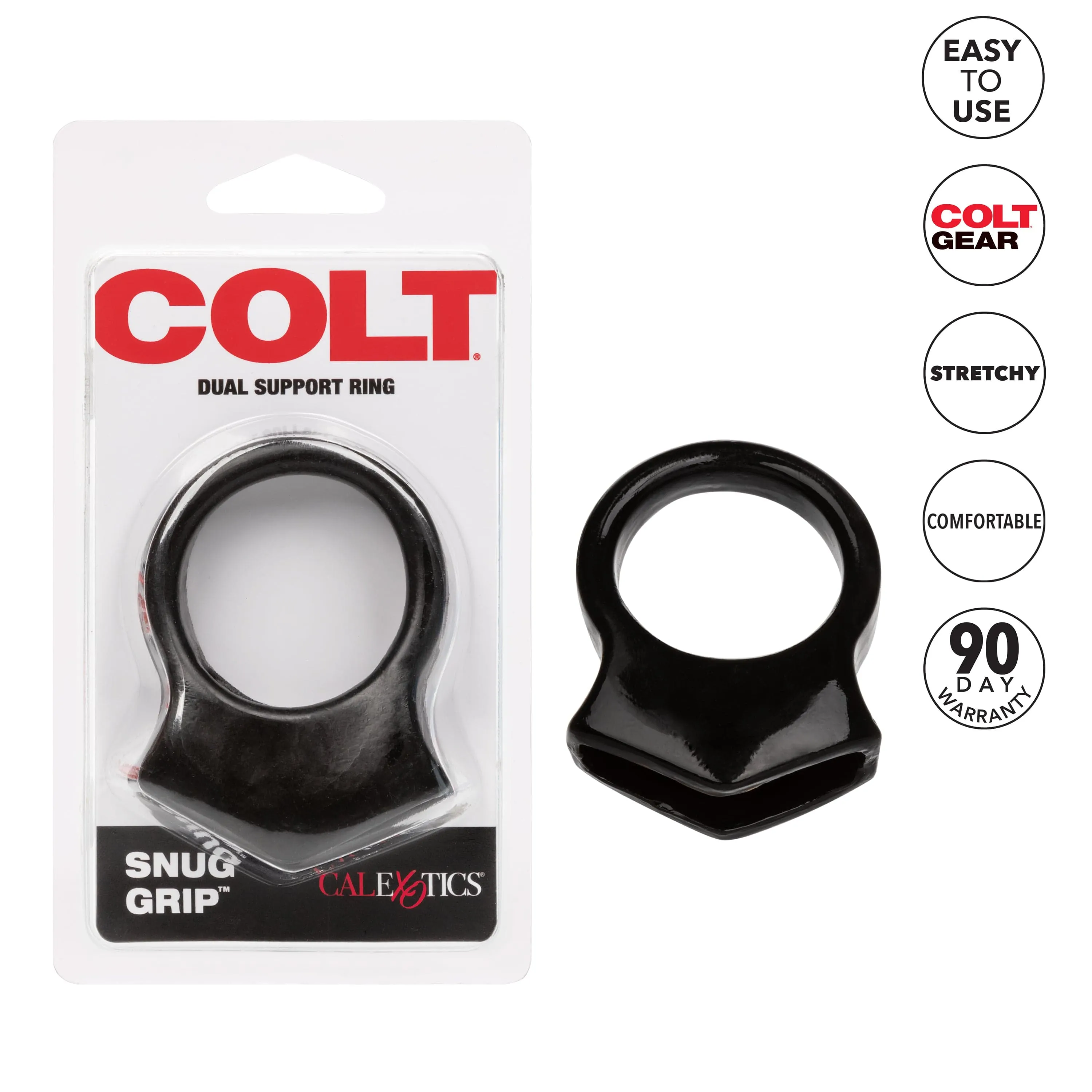 California Exotics - COLT Snug Grip Dual Support Cock Ring (Black)