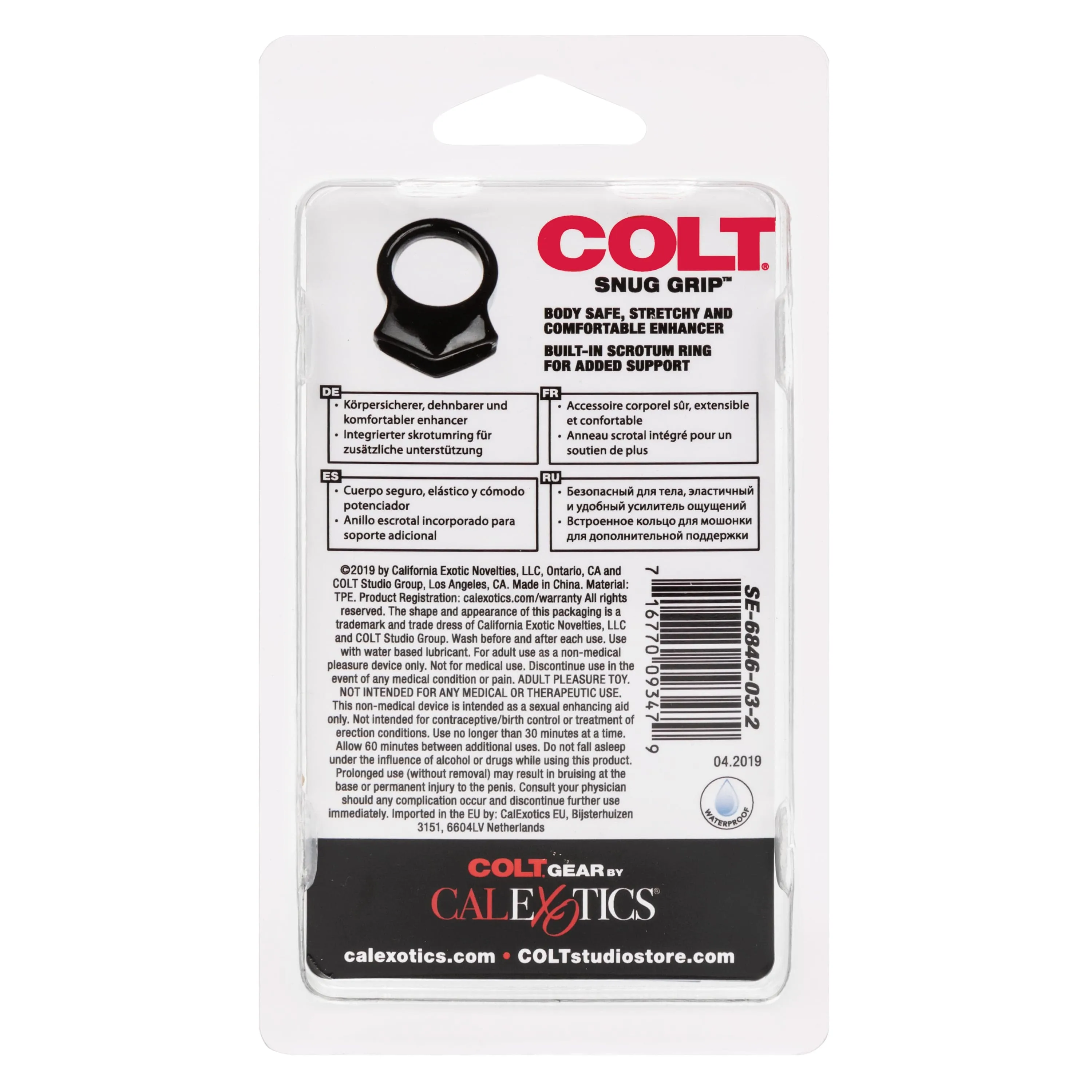 California Exotics - COLT Snug Grip Dual Support Cock Ring (Black)