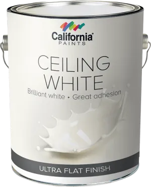 California Paint Latex Ceiling Flat, 5 Gallons  White