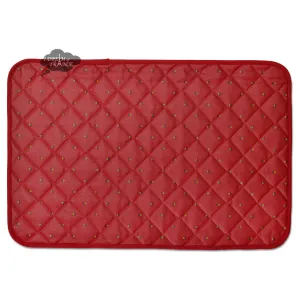 Calisson Red Acrylic-Coated Cotton Quilted Placemats by Tissus Toselli