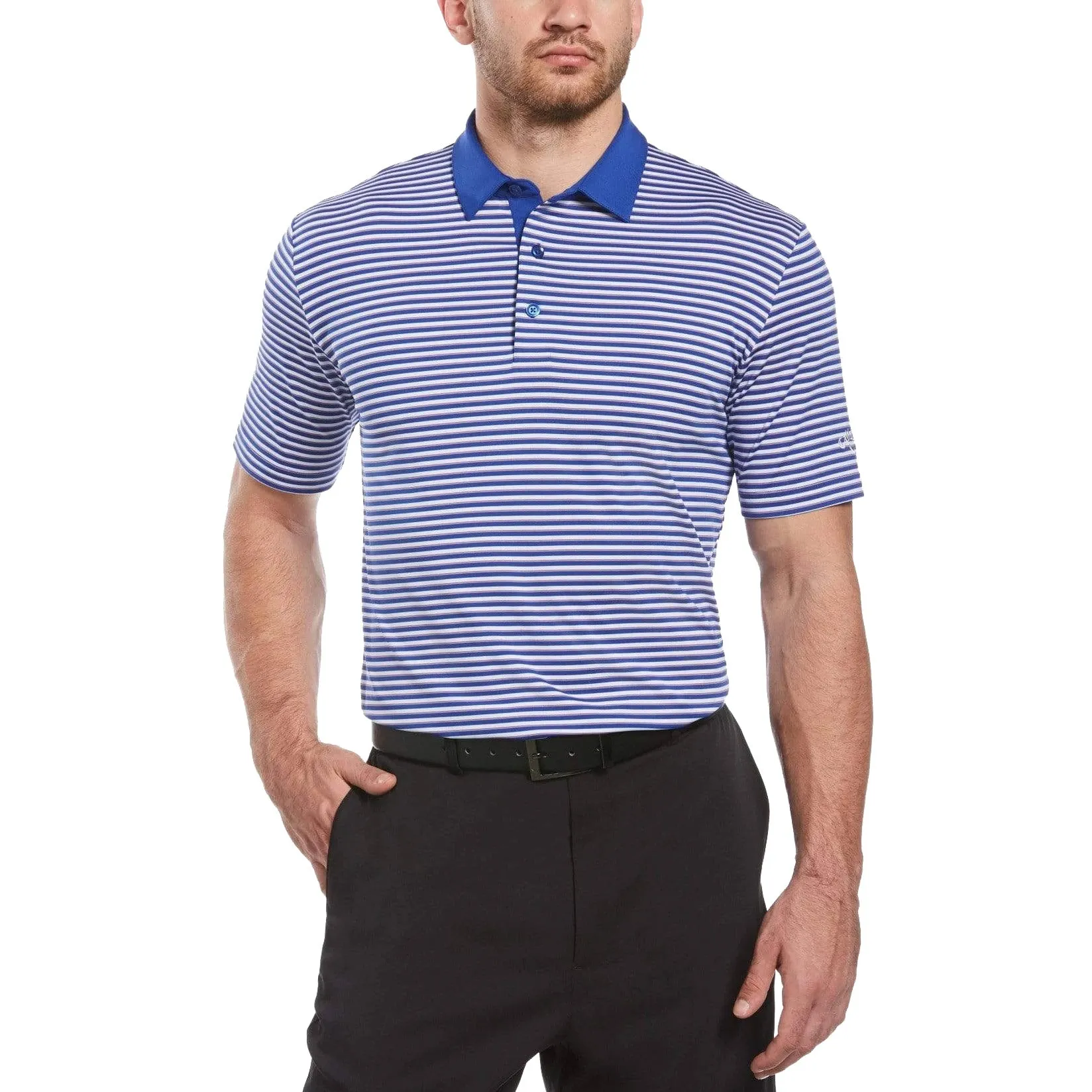 Callaway 3-Color Stripe Mens Golf Polo