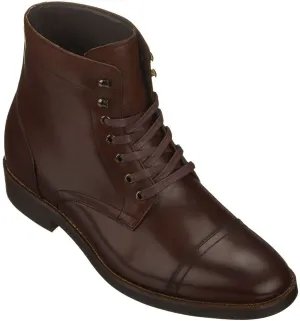 CALTO 2.8-Inch Taller Men's Cordovan Dark Brown Boots S9011