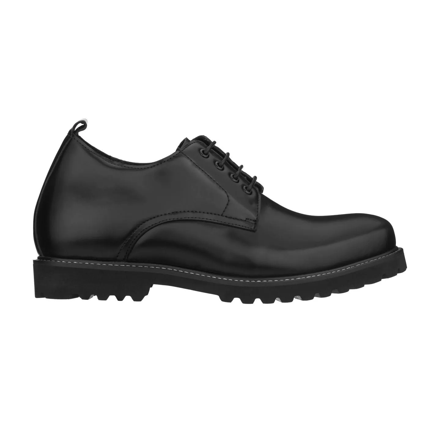 CALTO 3" Taller Black Leather Elevator Work Shoes