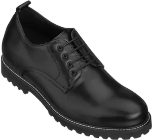 CALTO 3" Taller Black Leather Elevator Work Shoes