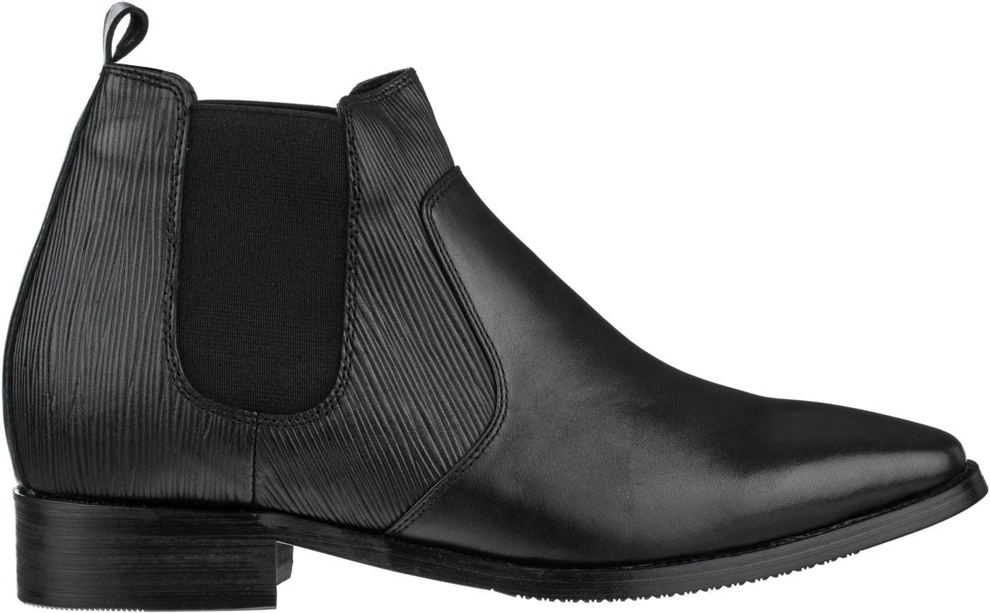 CALTO Black Leather Chelsea Boots - 3 Inches - T54021