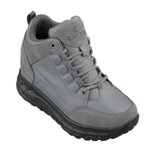 CALTO - S22799 - 4 Inches Taller (Grey) - Hiking Style Boots