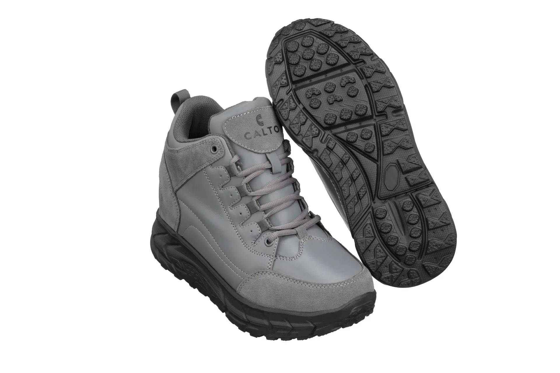 CALTO - S22799 - 4 Inches Taller (Grey) - Hiking Style Boots