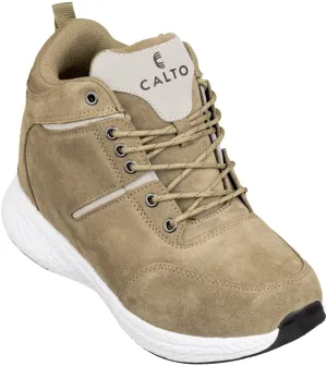 CALTO - S22819 - 3.6 Inches Taller (Khaki/Grey) - High - Top Sneakers