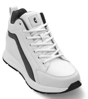 CALTO - S23305 - 3.2 Inches Taller (White) - Sneakers