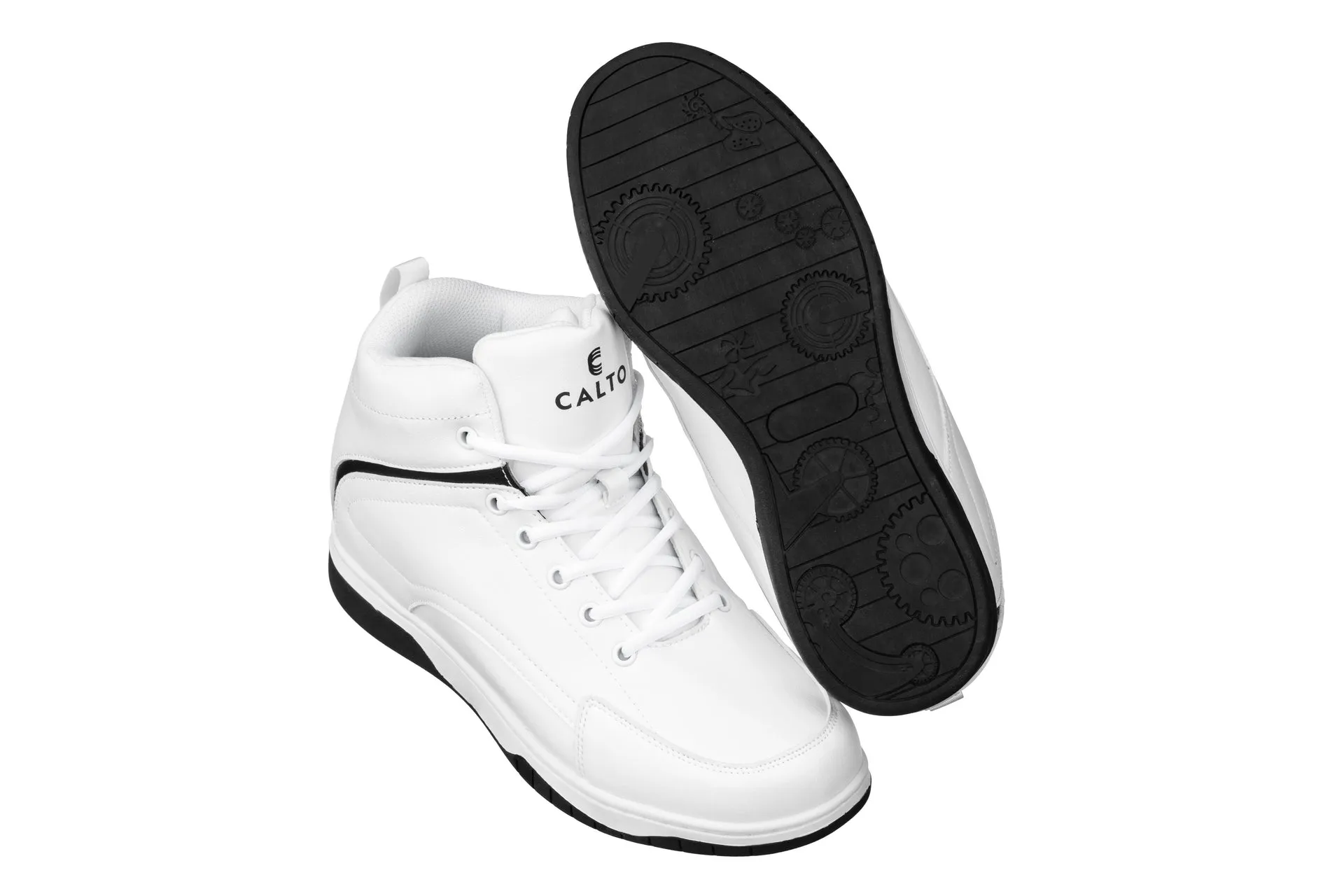 CALTO - S3265 - 3.2 Inches Taller (White/Black) - Sneakers