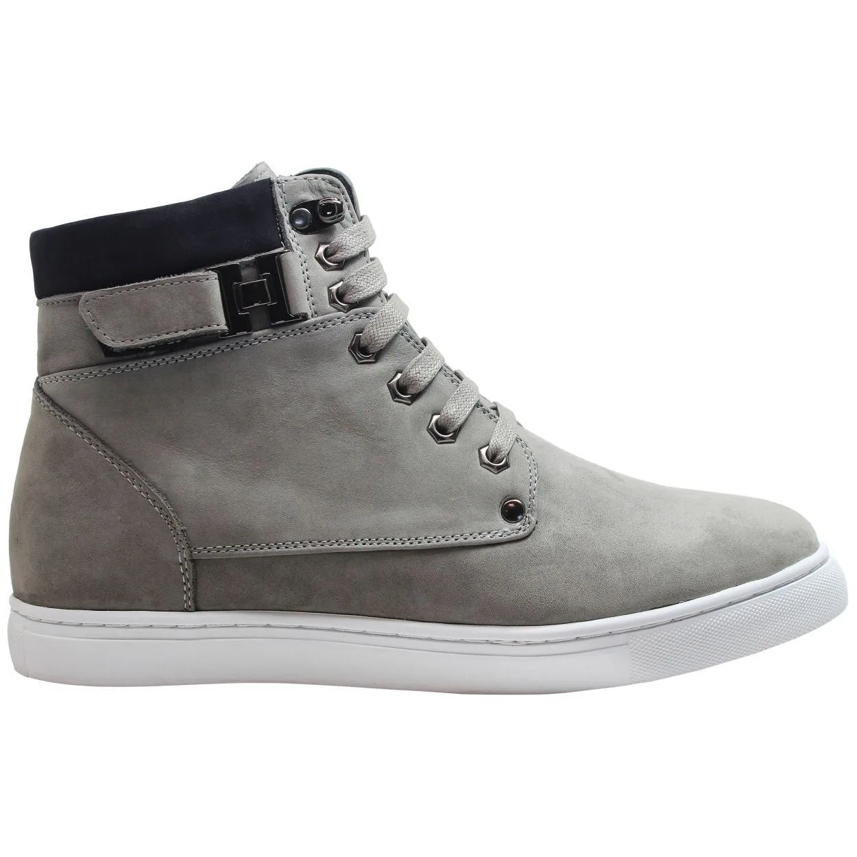 CALTO - T53120 - 2.6 Inches Taller (Nubuck Grey) - High top sneak-boot