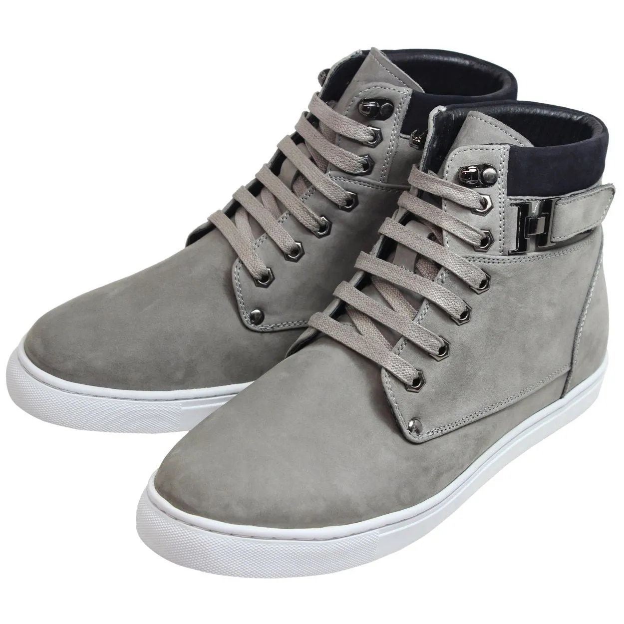 CALTO - T53120 - 2.6 Inches Taller (Nubuck Grey) - High top sneak-boot