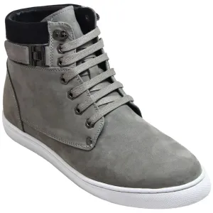 CALTO - T53120 - 2.6 Inches Taller (Nubuck Grey) - High top sneak-boot