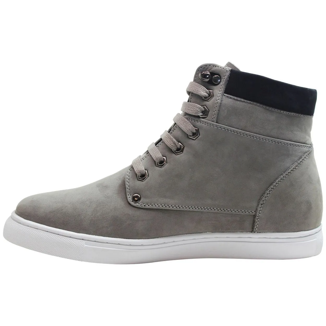 CALTO - T53120 - 2.6 Inches Taller (Nubuck Grey) - High top sneak-boot