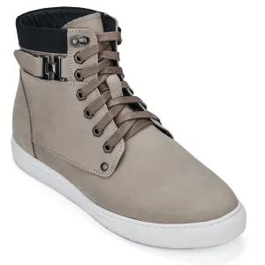 CALTO - T53122 - 2.6 Inches Taller (Taupe) - High top sneak-boot