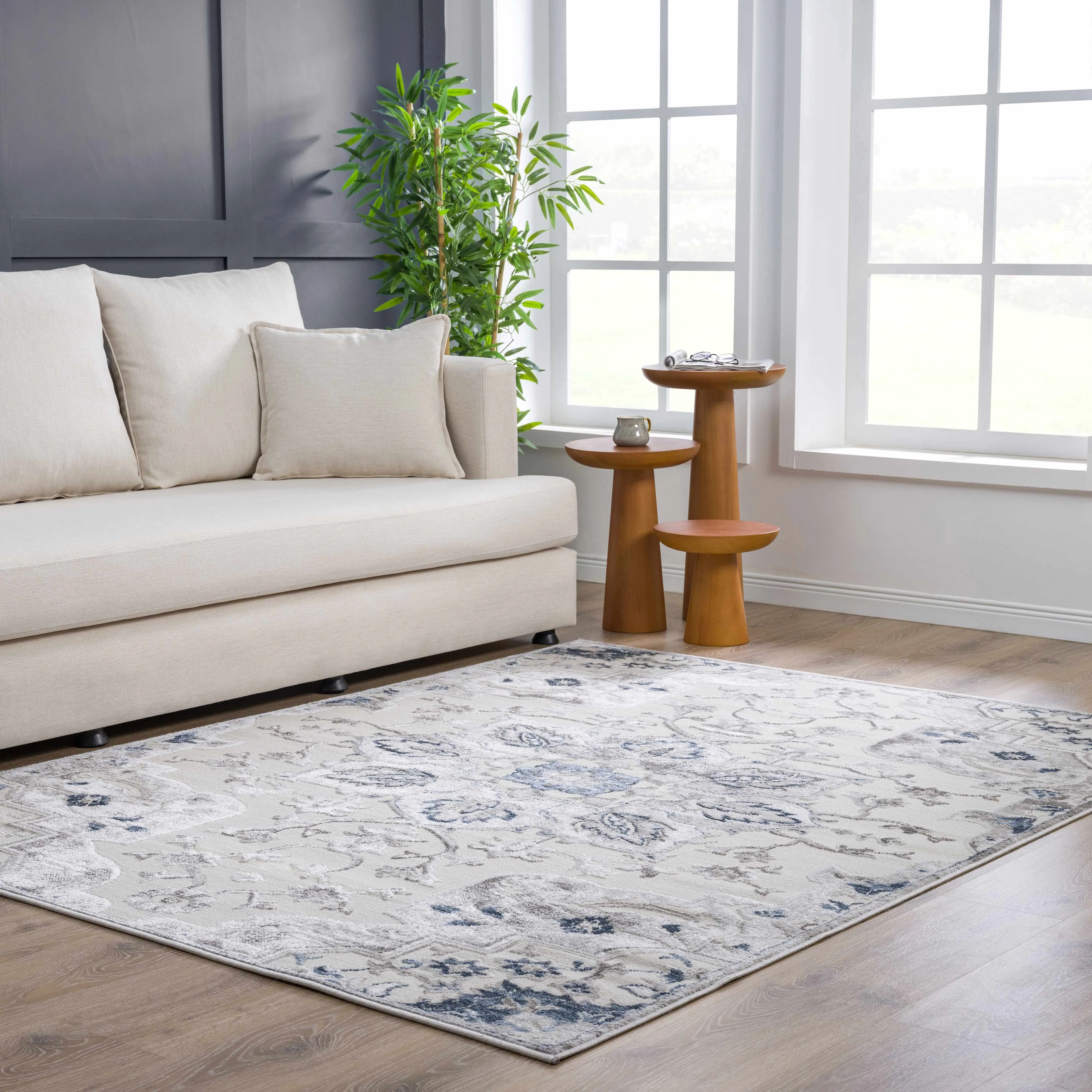 Calum Blue & Gray Area Rug