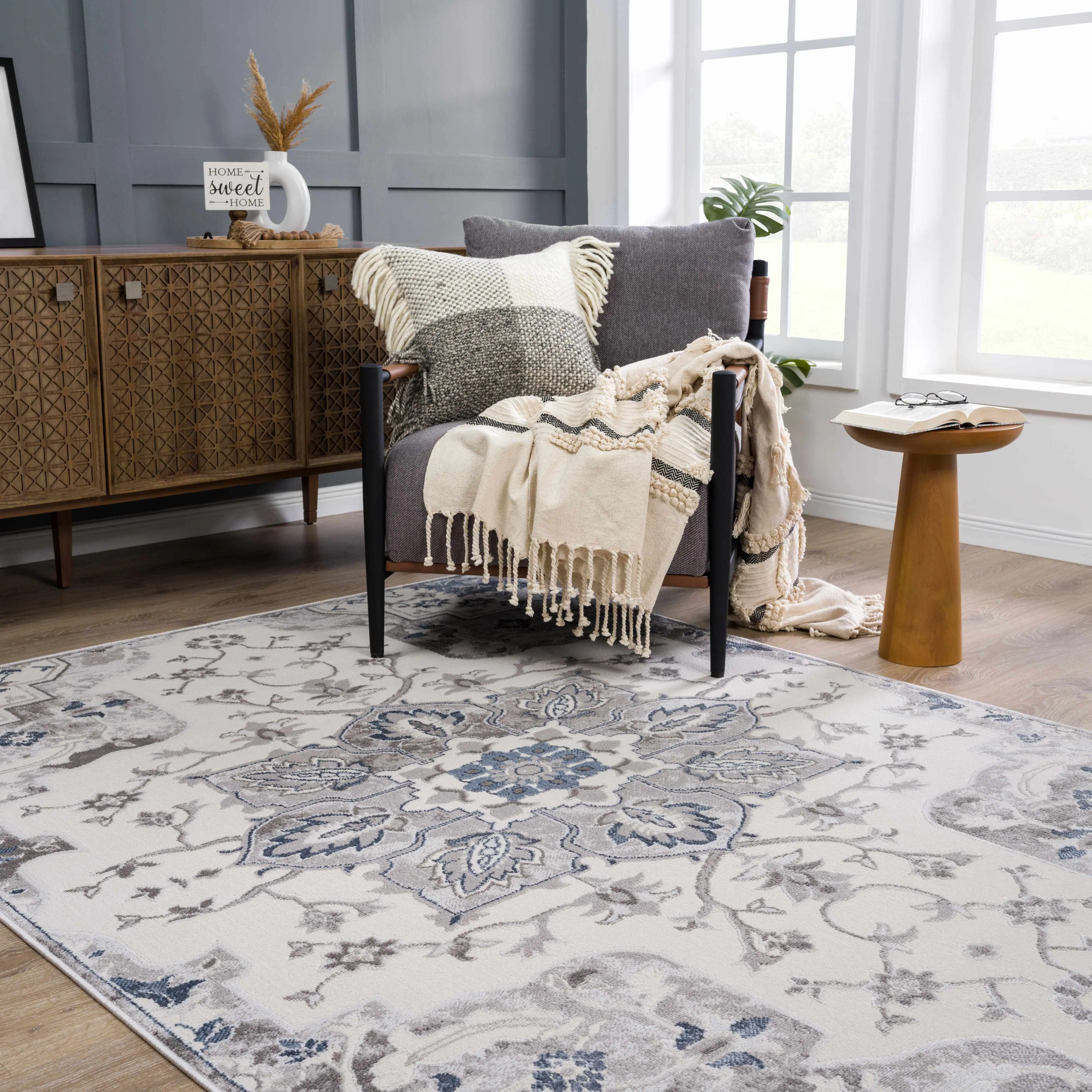 Calum Blue & Gray Area Rug