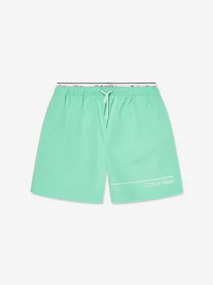 Calvin Klein Boys Double Waistband Swim Shorts in Green