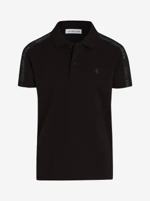 Calvin Klein Boys Slim Fit Polo Shirt in Black