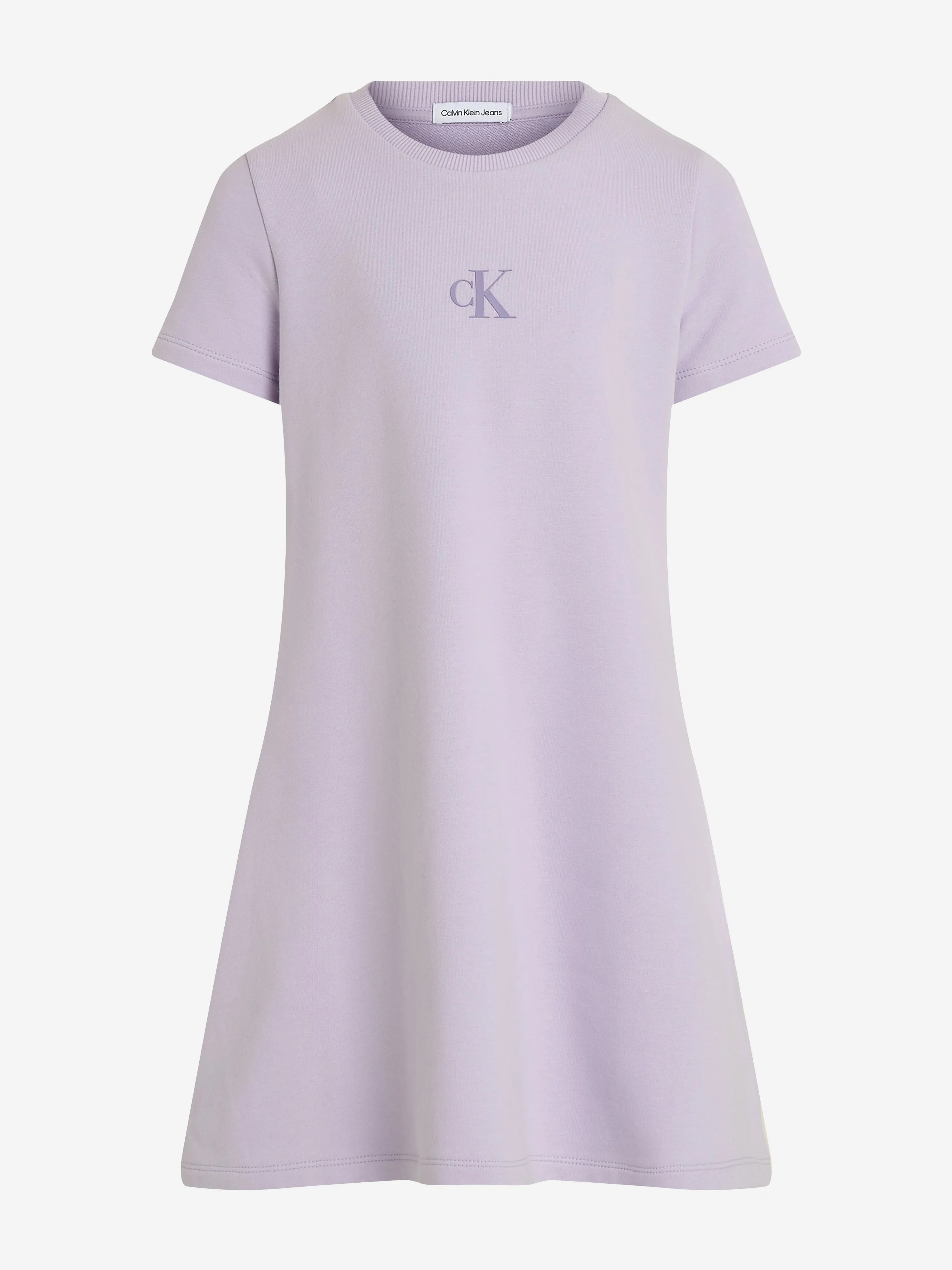 Calvin Klein Girls CK Logo Fit Flare Dress in Purple