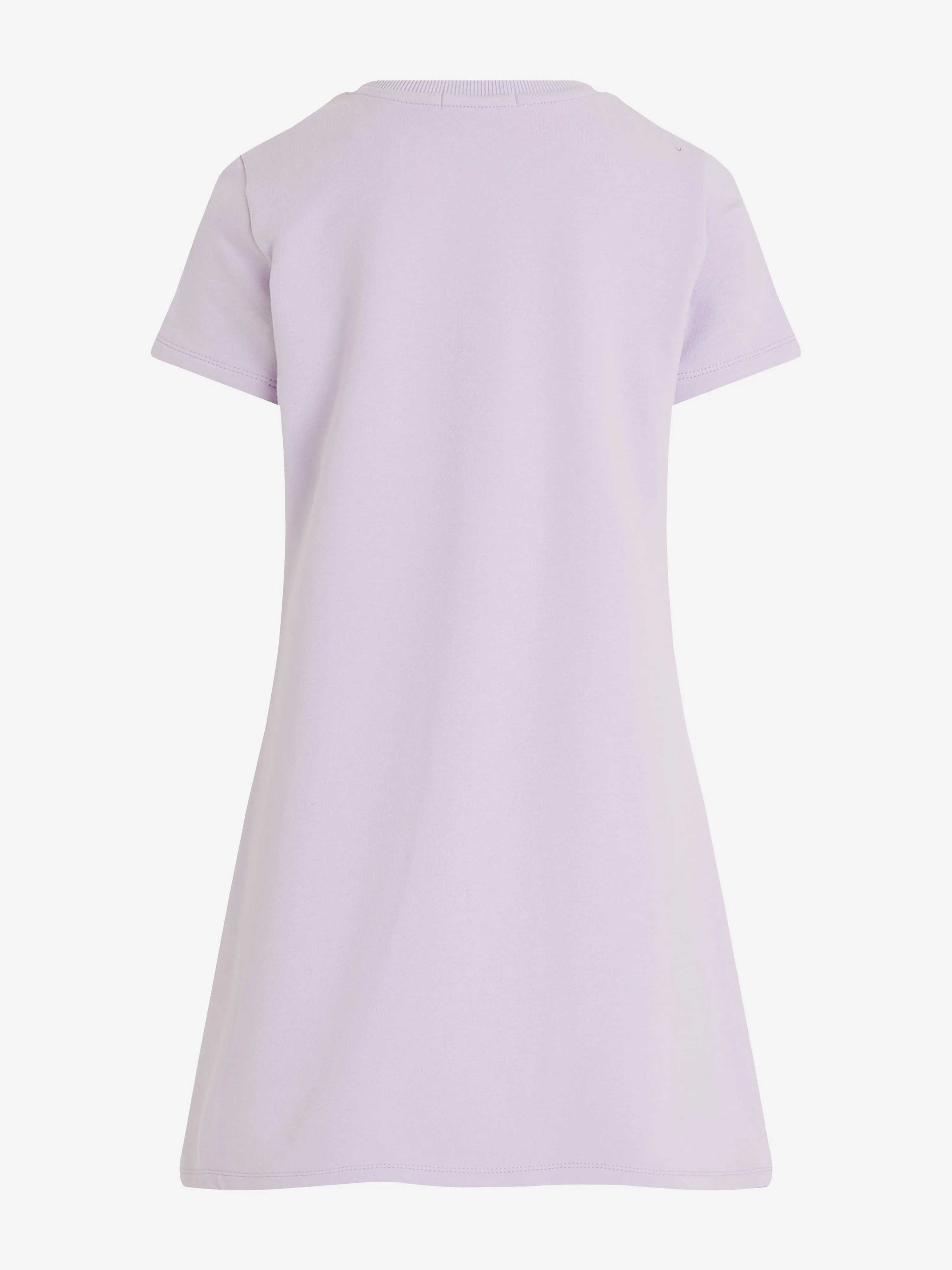 Calvin Klein Girls CK Logo Fit Flare Dress in Purple