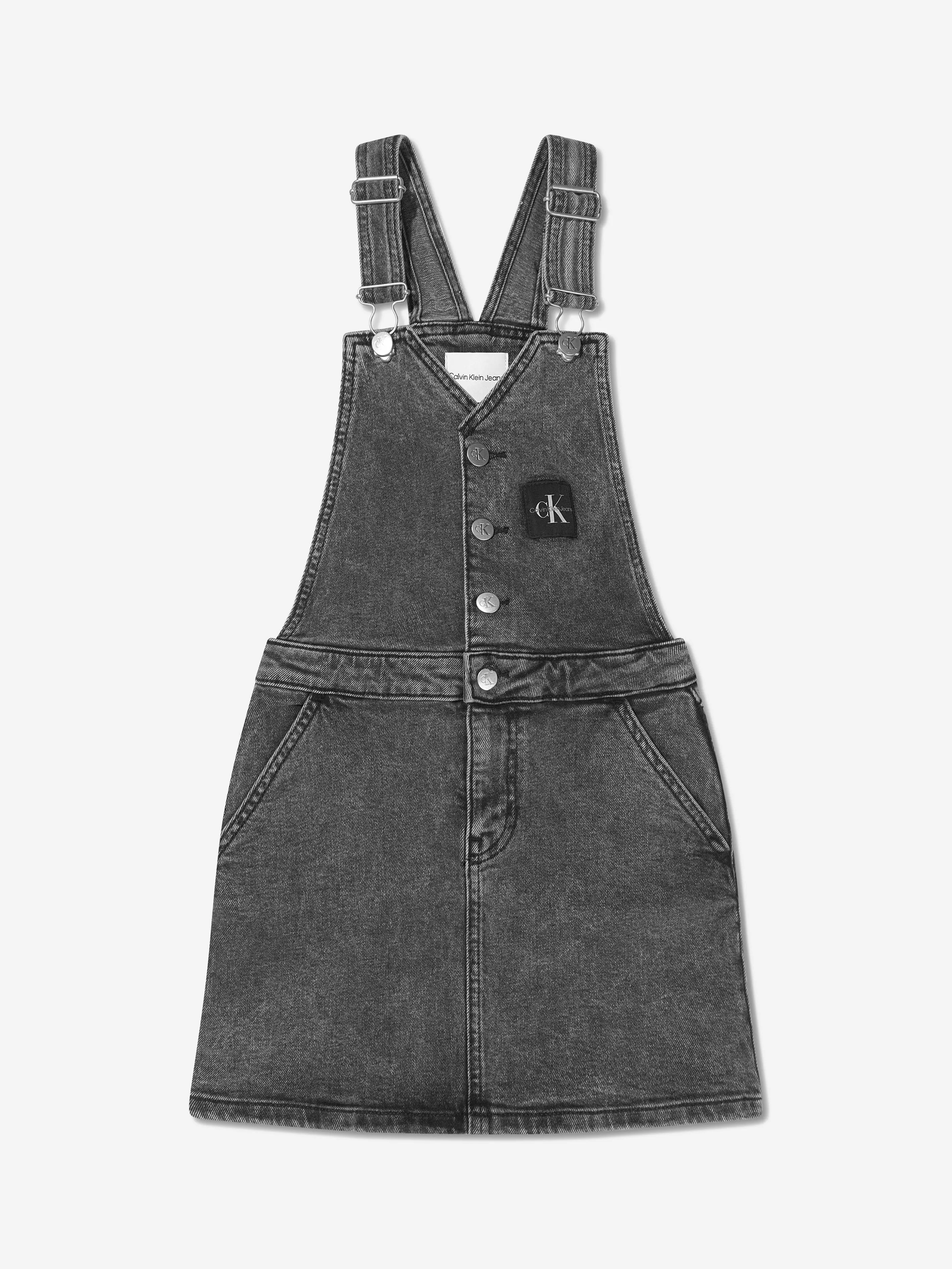 Calvin Klein Girls Denim Dungaree Dress