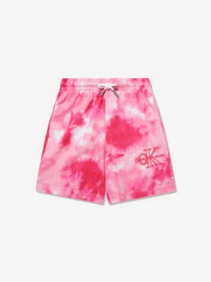 Calvin Klein Girls Tie Dye Shorts in Pink