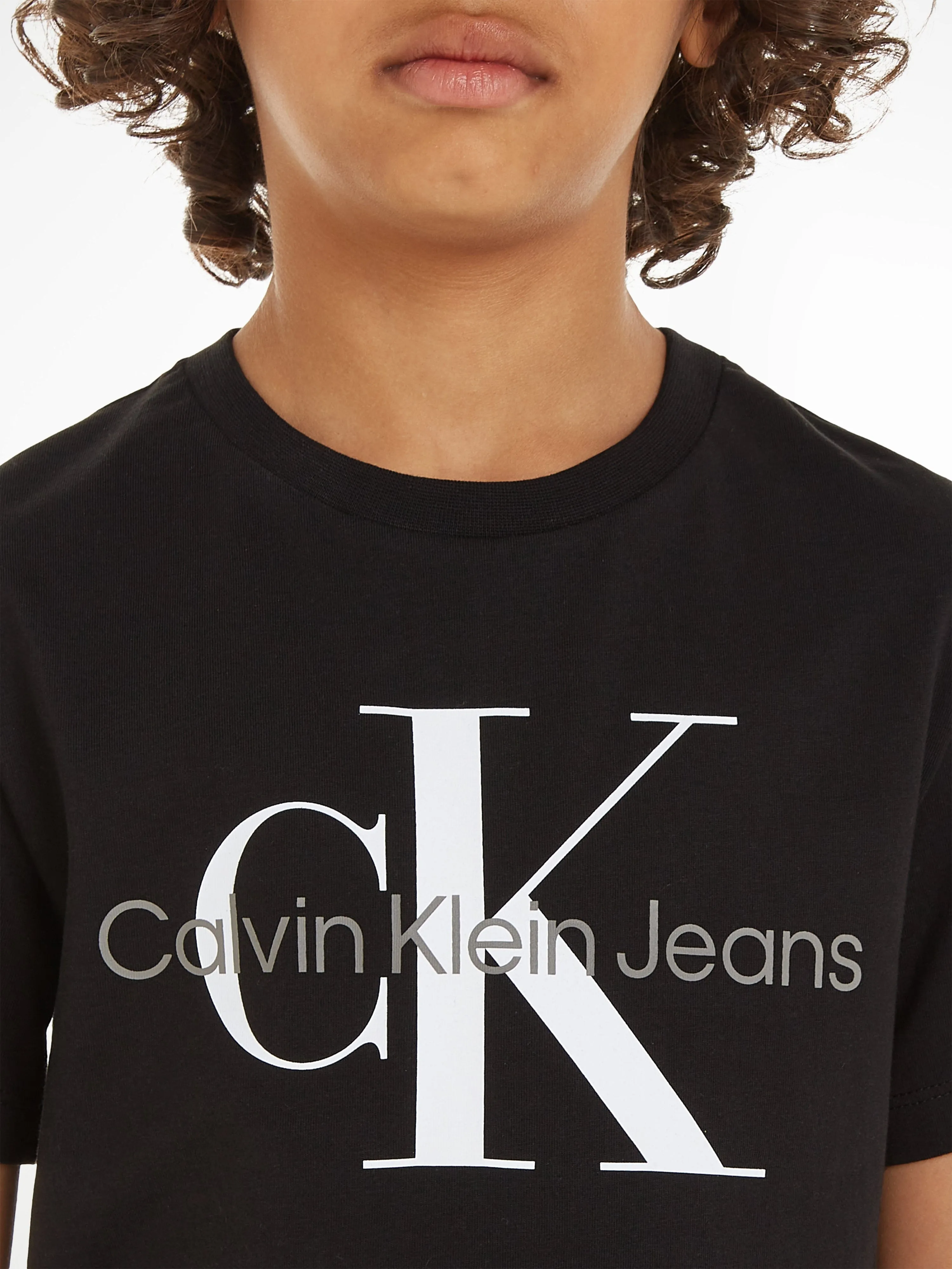 Calvin Klein Kids CK Monogram T-Shirt in Black